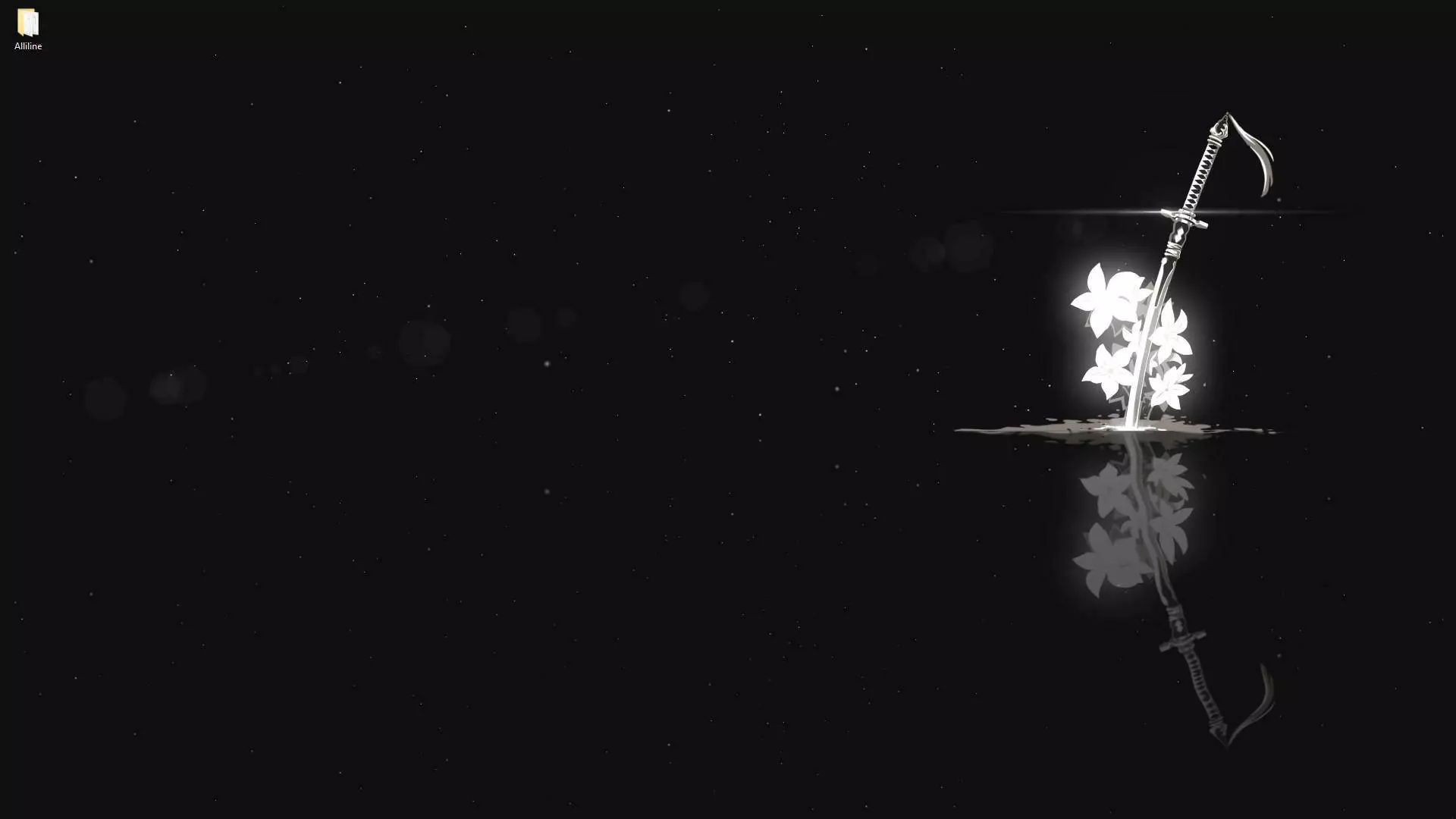 Live wallpaper White sword on a black