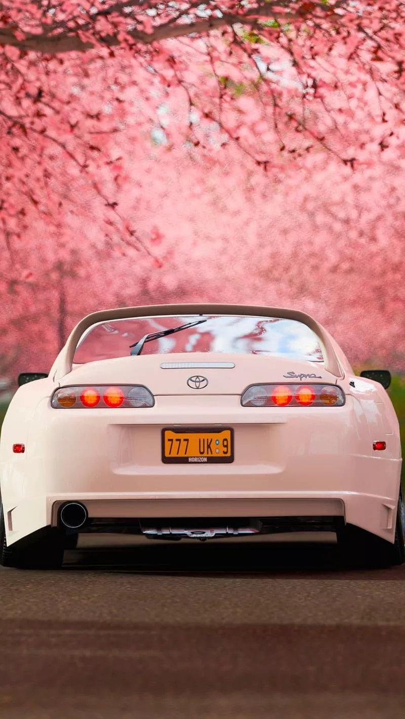 Supra, 2jz, back, drift, engine, pink