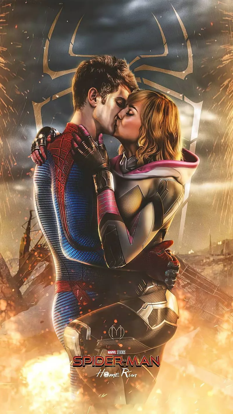 Spiderman And Gwen Stacy Kissing iPhone