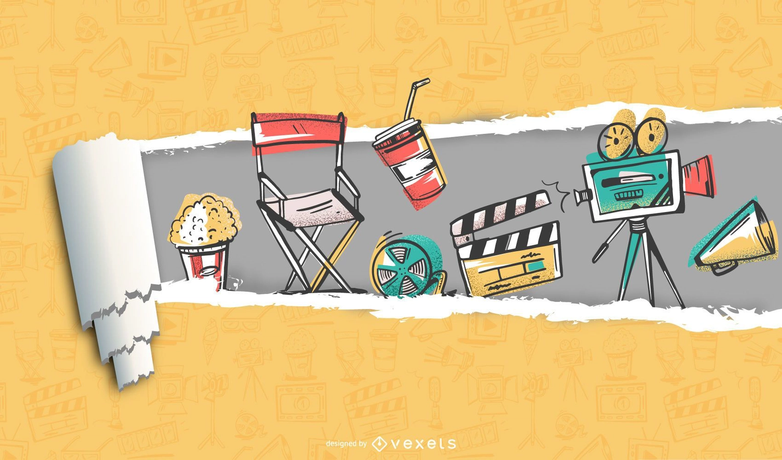 Paper Movie & Film Background Vector