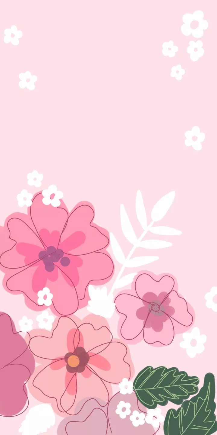 Wallpaper soft pink flower