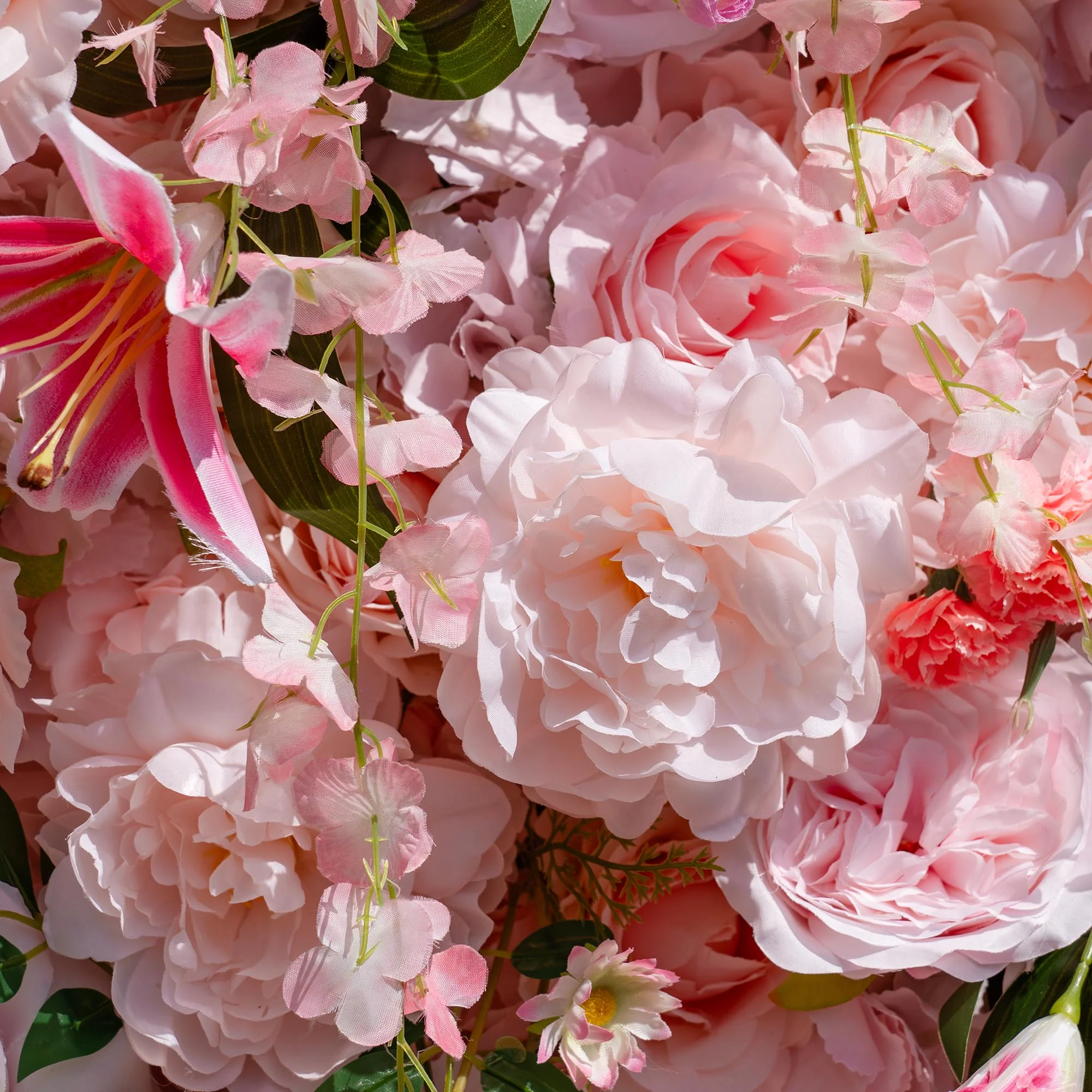 Flower Wall 3D Pink Rose Rolling Up