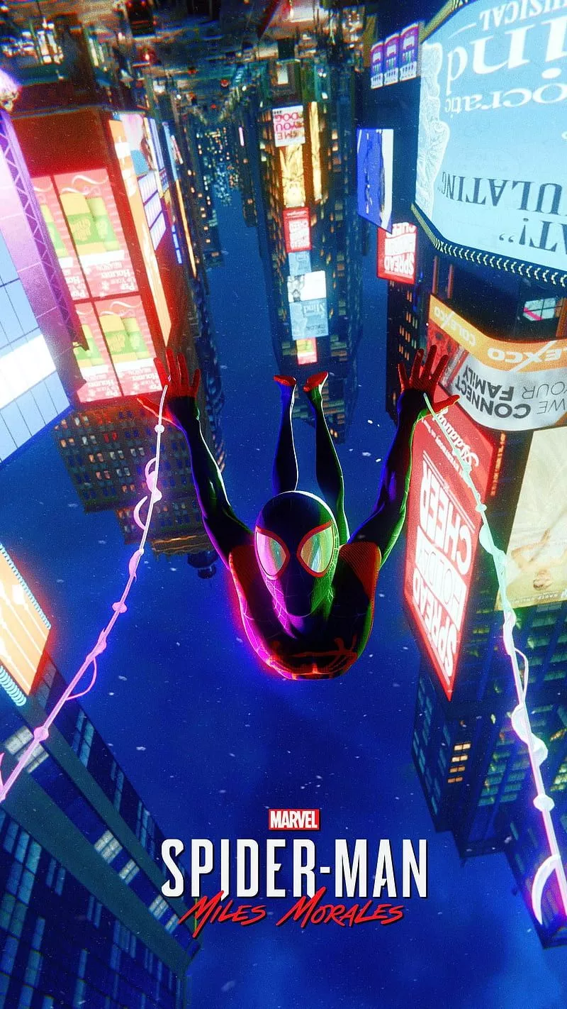 Miles Morales Ps5, Into The Spider Verse, Marvel, Miles Morales, New York City, HD Phone Wallpaper