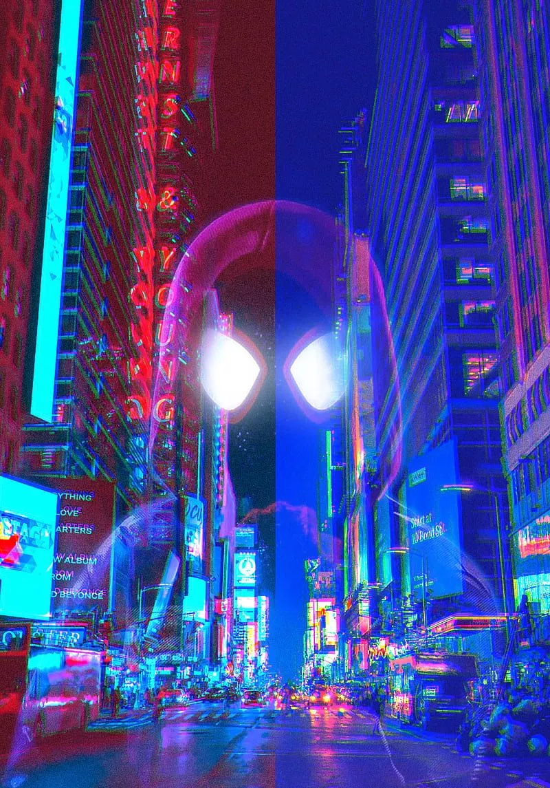 HD spider verse new york wallpaper