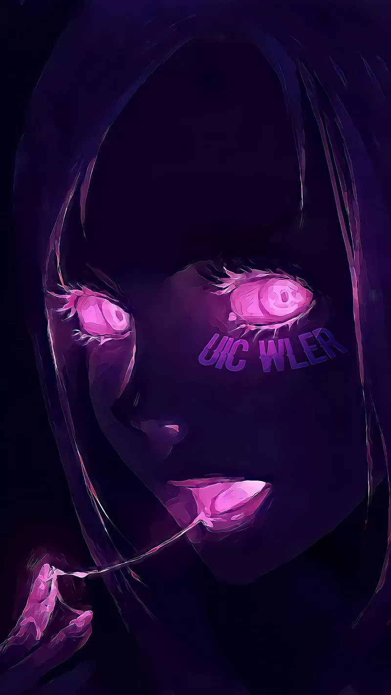 Purple anime, purple, girl, anime