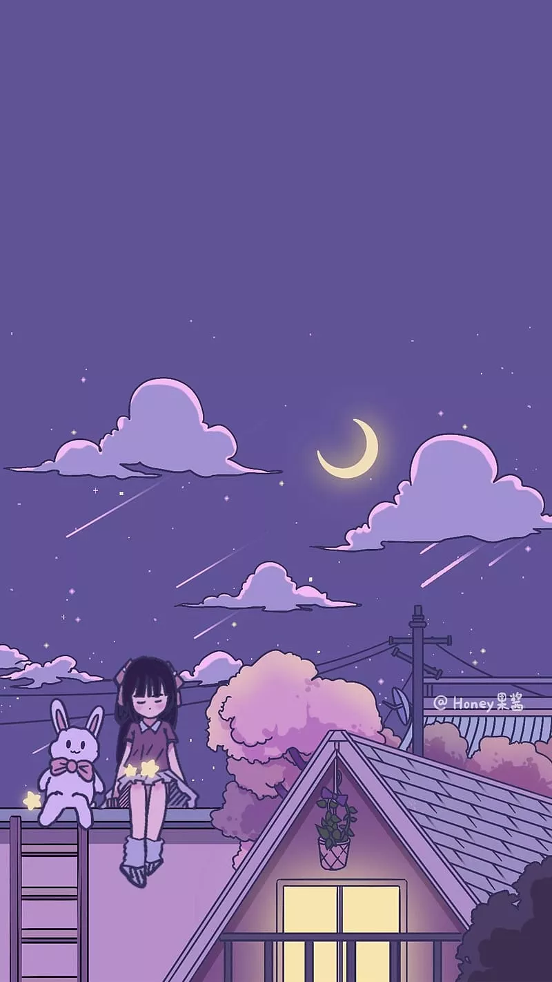 HD alone purple girl wallpaper