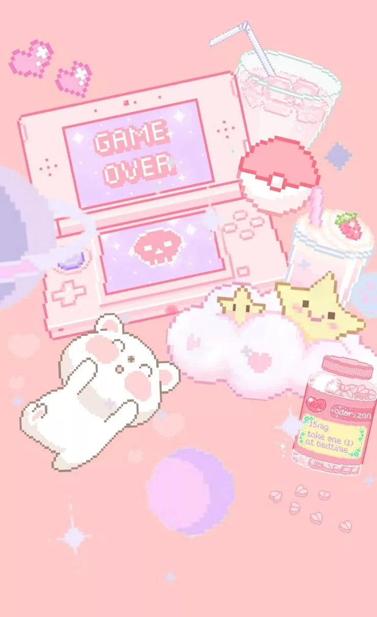 Game Over, aesthetic, cute, kawaii