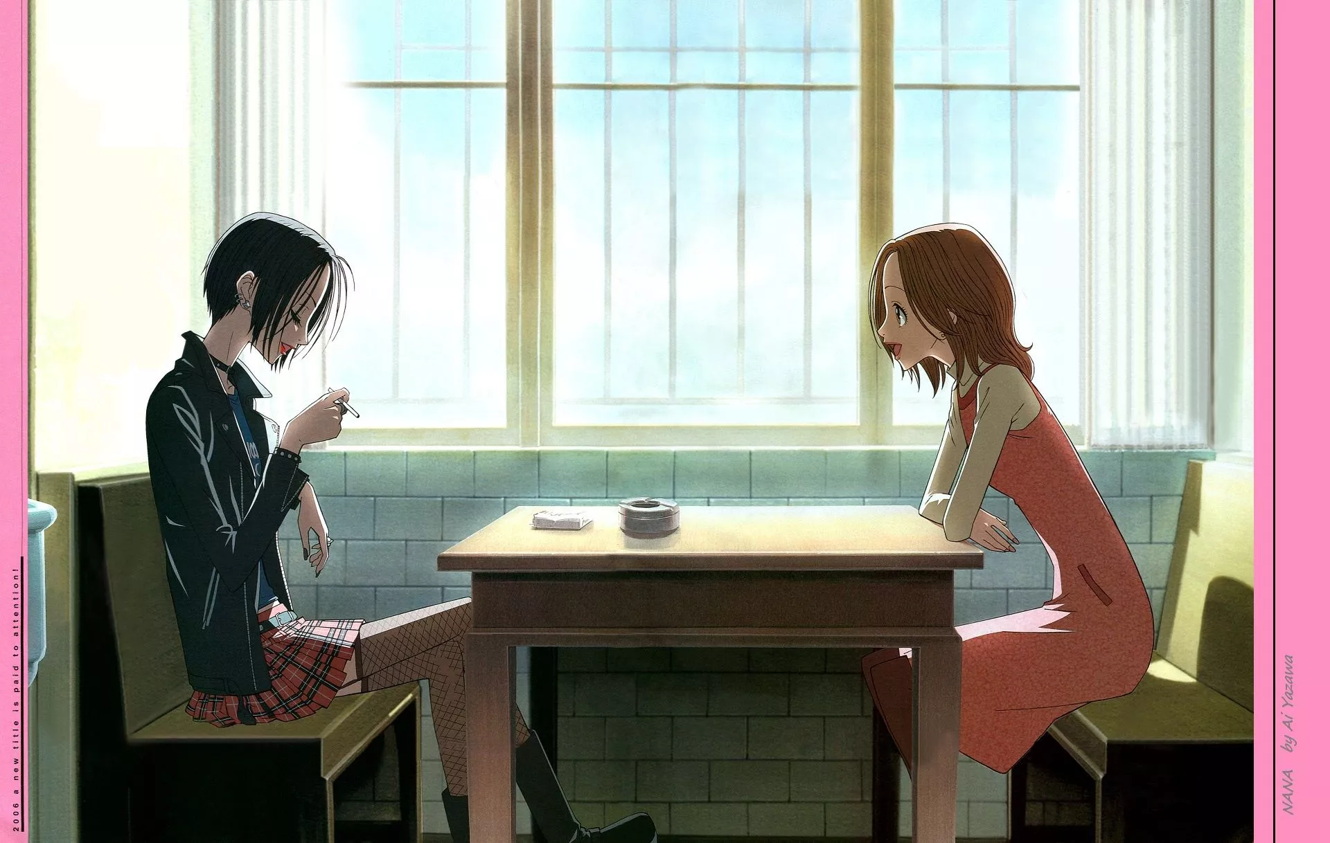 Wallpaper room, sofa, cigarette