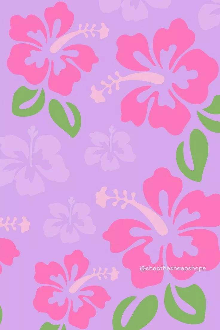 Tropical summer pastel hibiscus background