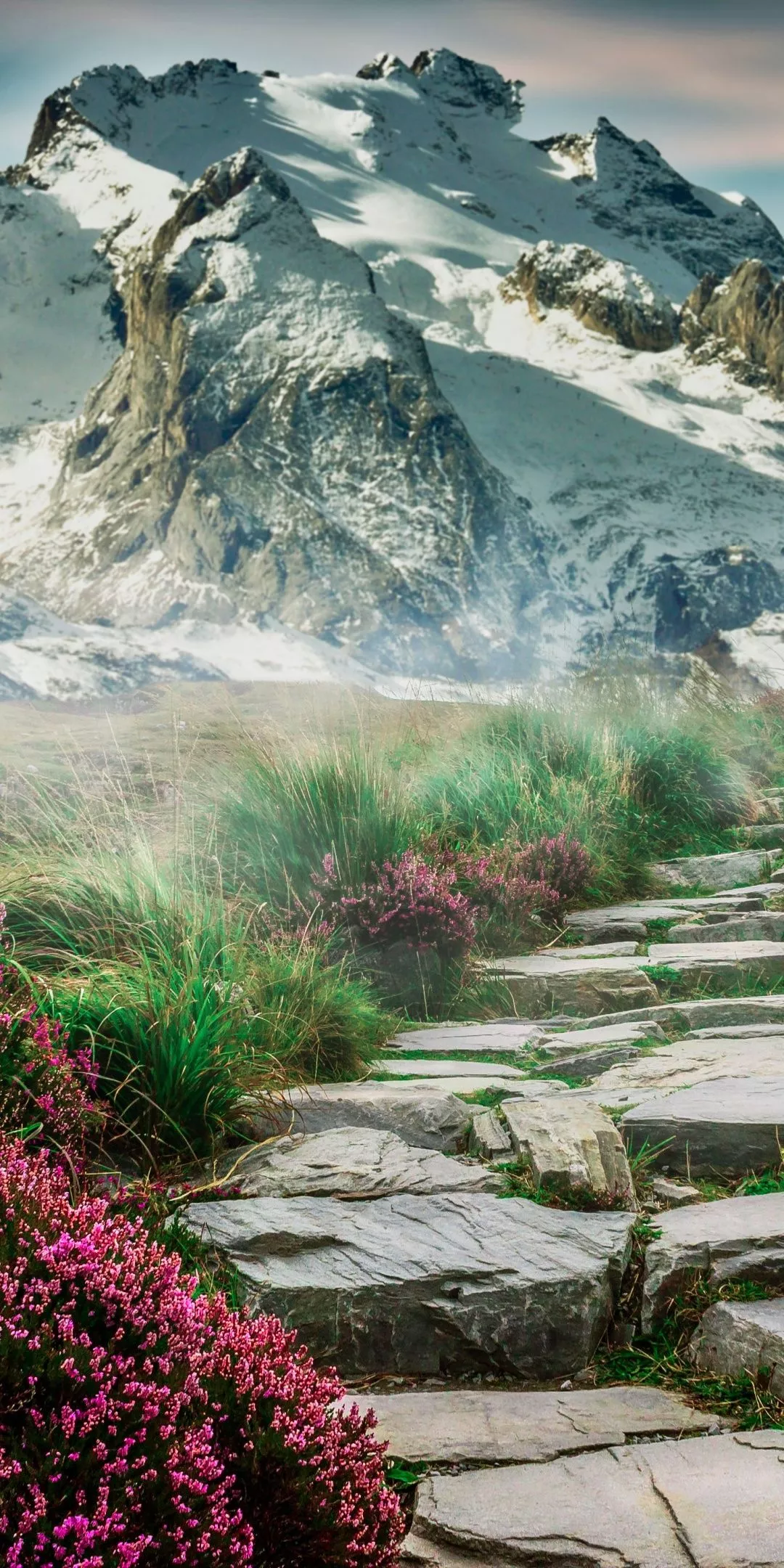 Mountains Wallpaper 4K, Path, Hill, Spring, Aesthetic