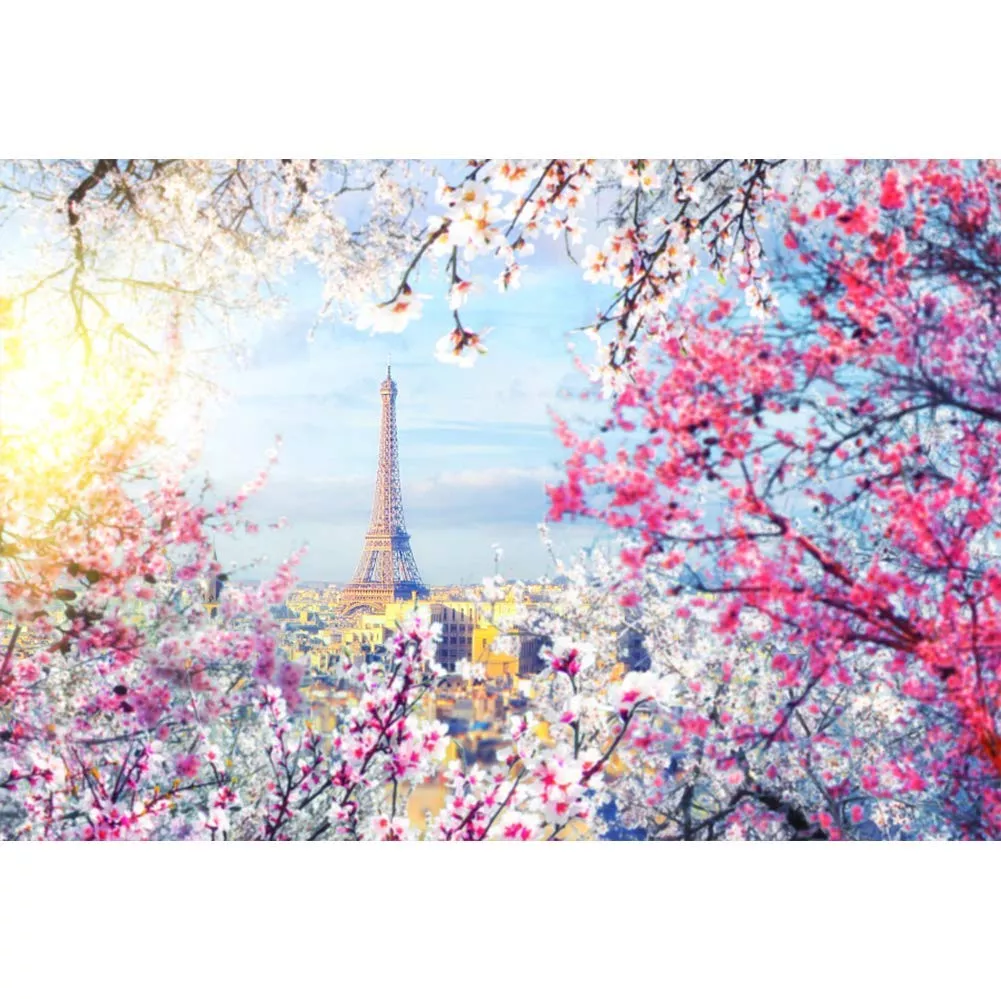 Baocicco 8x6.5ft Eiffel Tower Backdrop