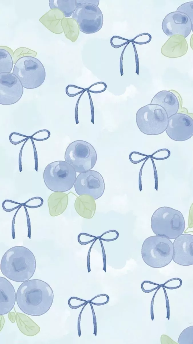 blueberries and bows wallpaper