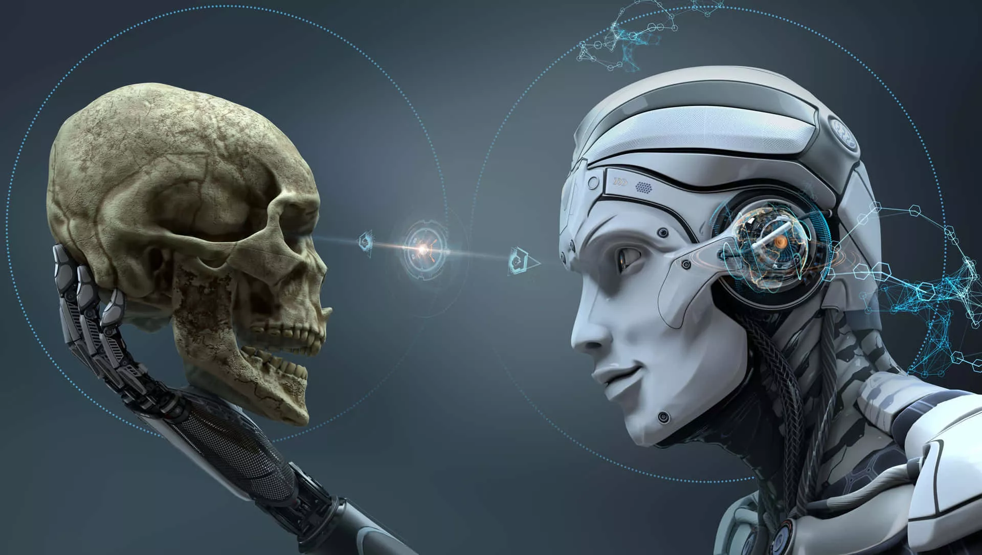 Download Robot Picture Holding Skull