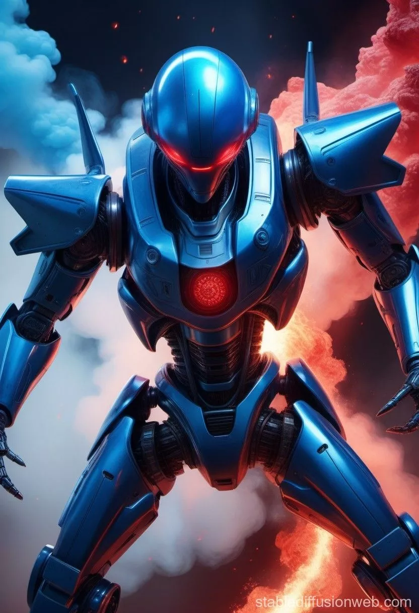 Blue Smoky Stargate's Alien Robot