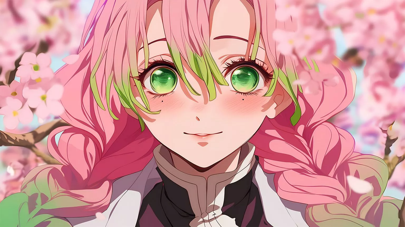 Demon Slayer Mitsuri Kanroji Blossom Desktop Wallpaper