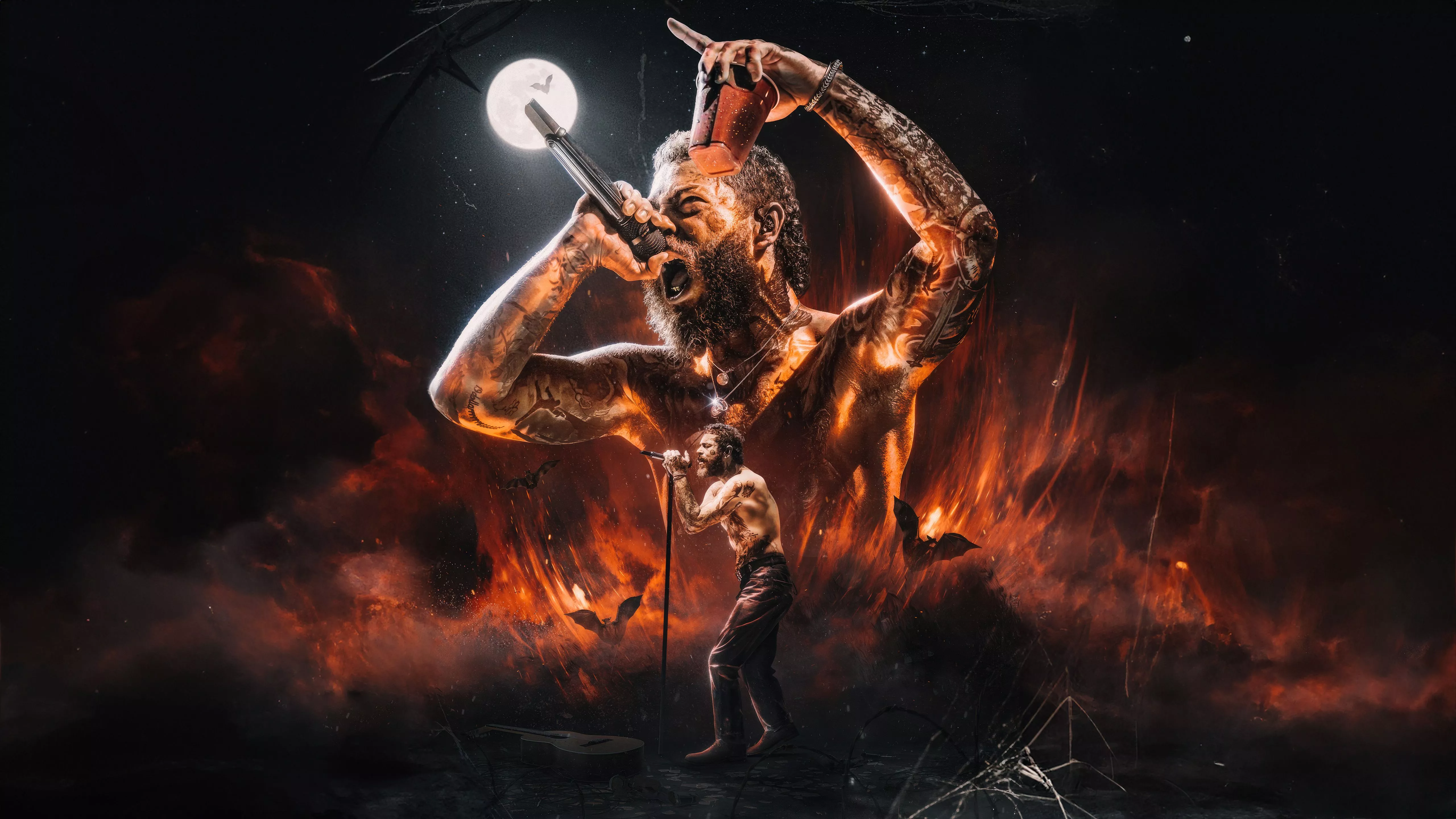 Post Malone Fanart 5k Wallpaper, HD