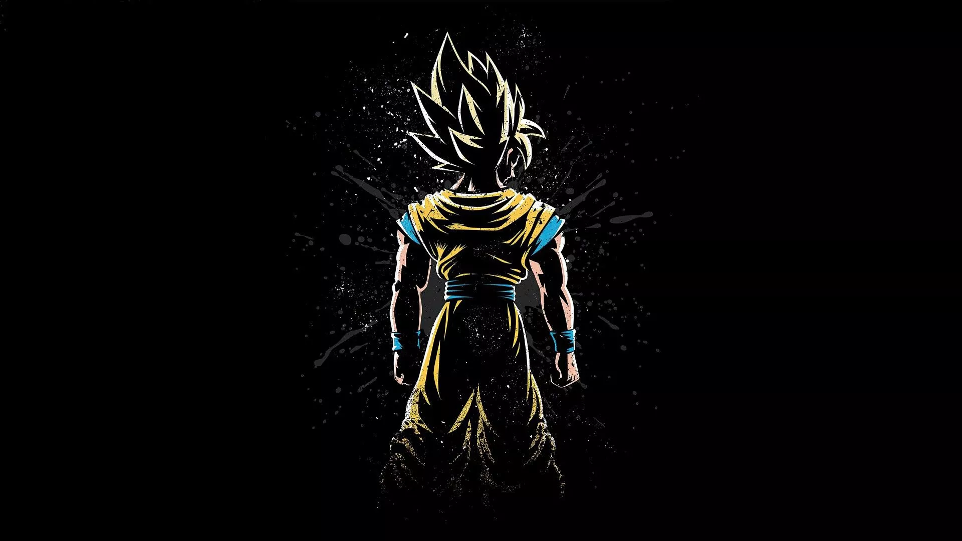 Goku Anime Boy Dark Art Black