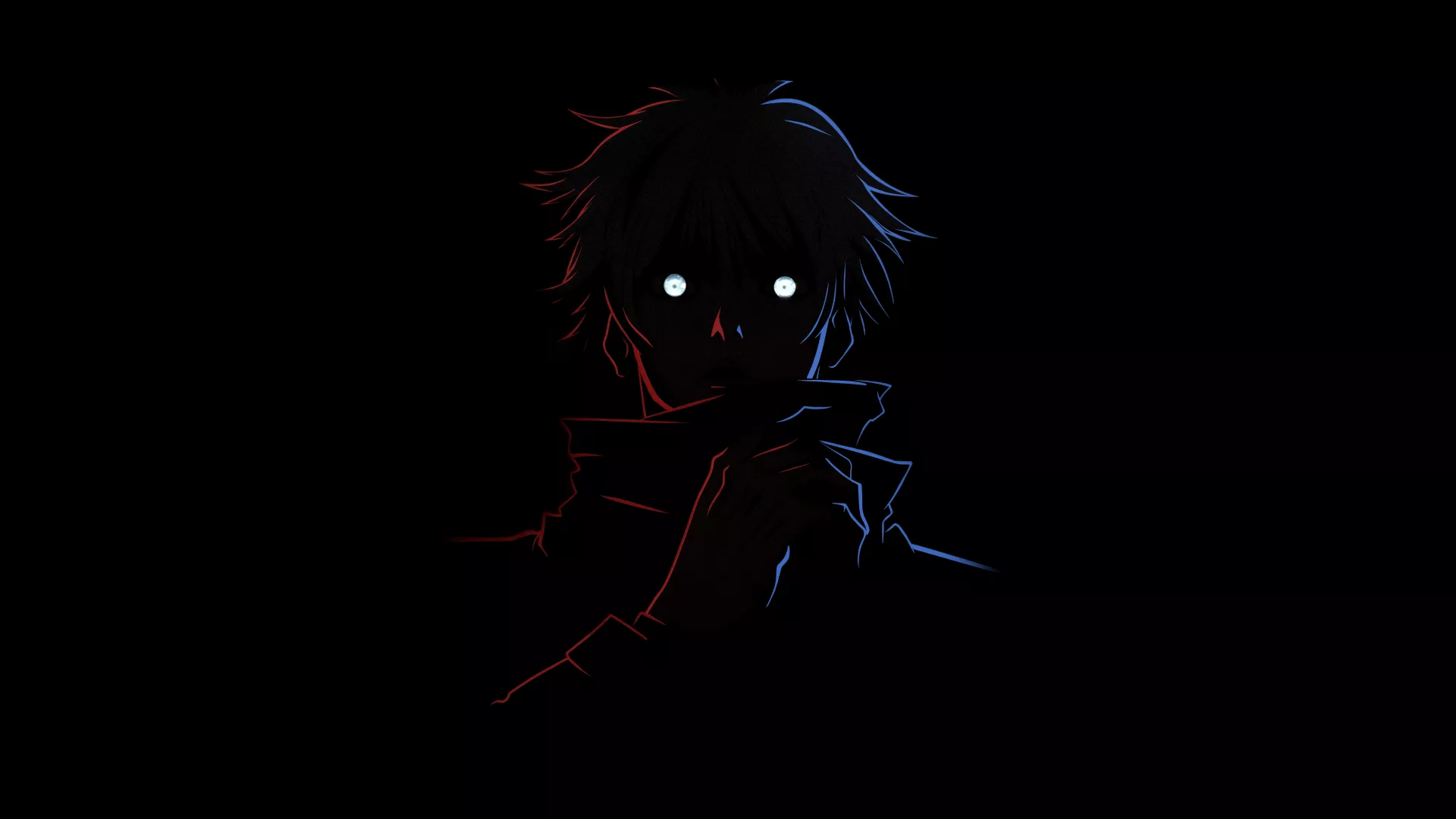 Satoru Gojo Minimalist Black background 8K
