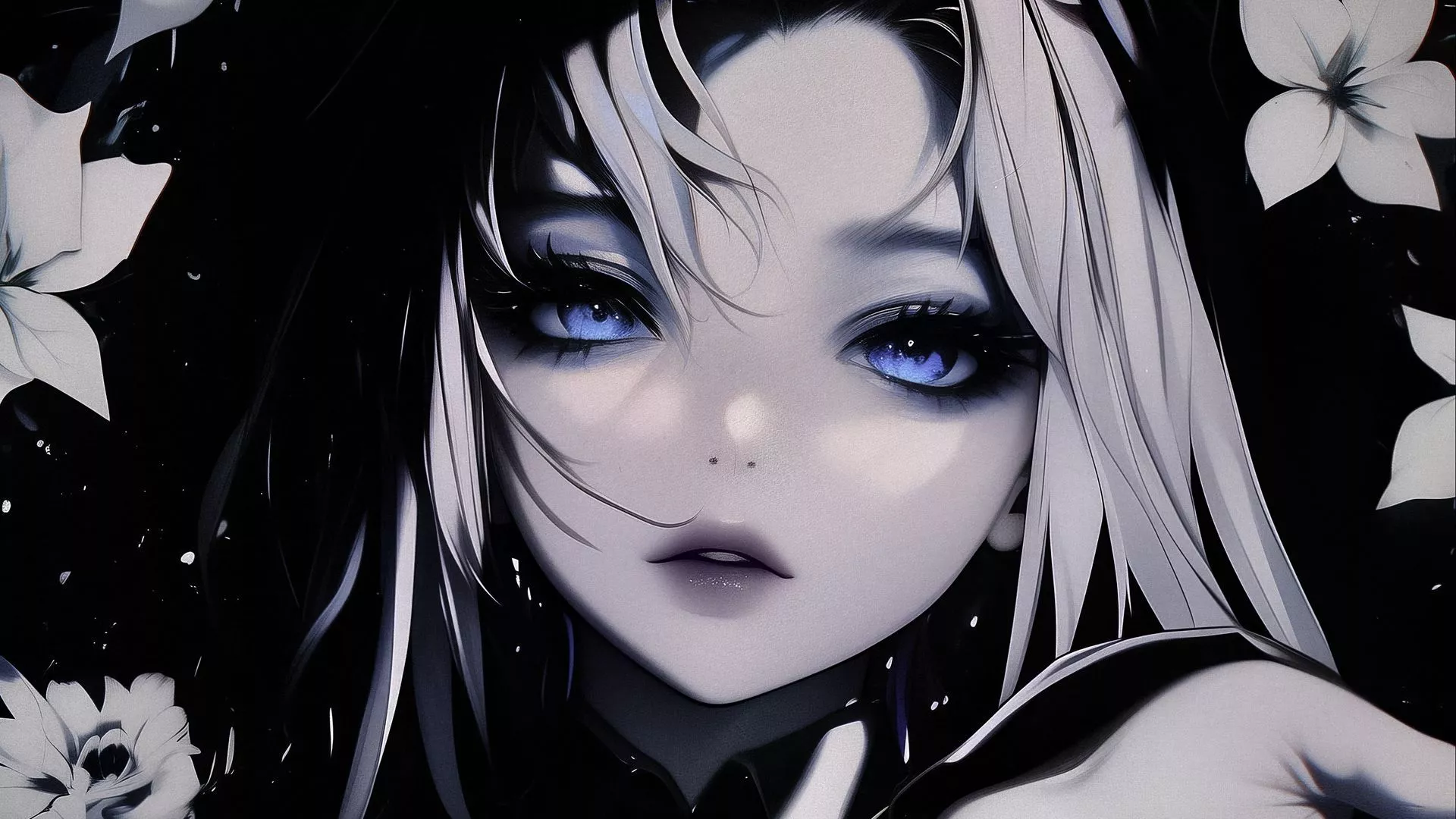 wallpaper 1920x1080 girl, hand, eyes