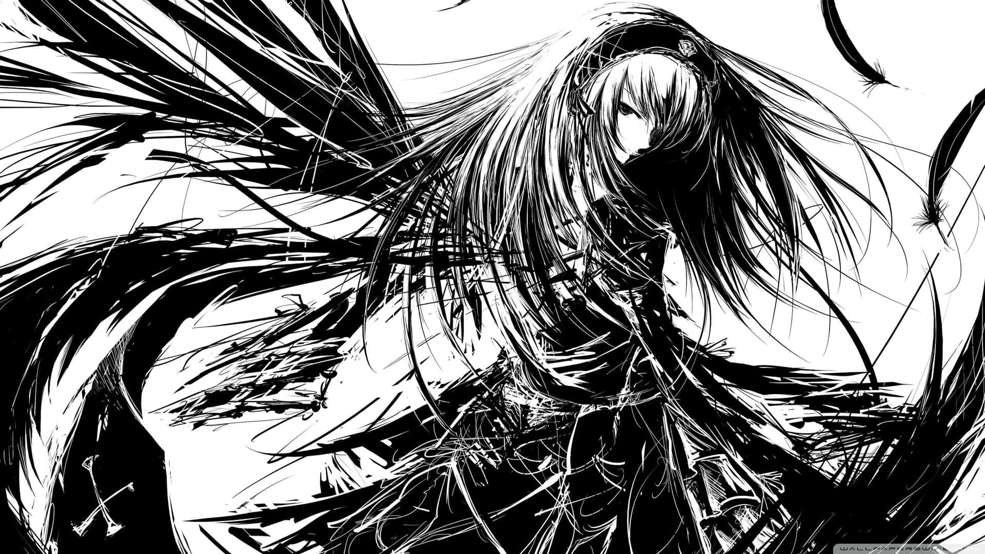 Anime Black And White Wallpaper