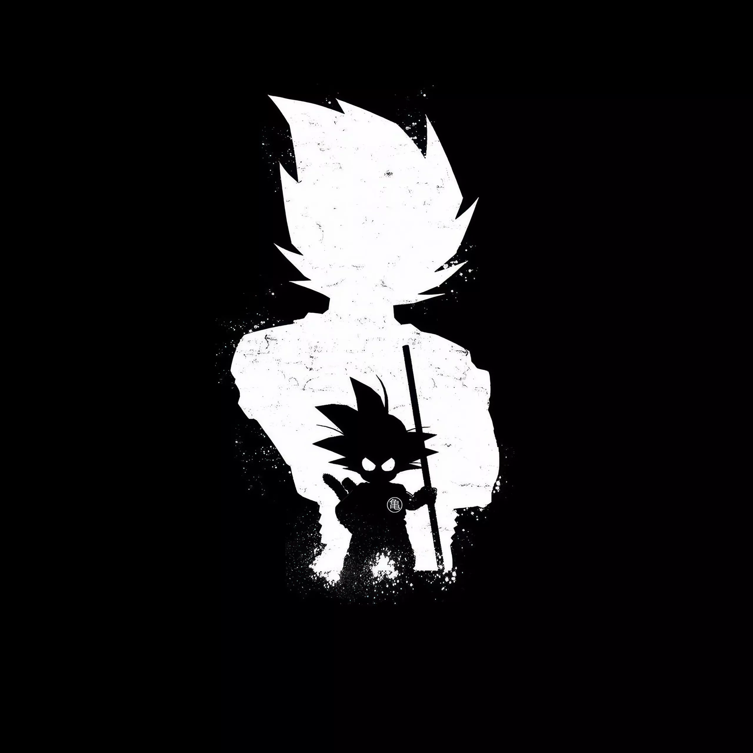 Goku Wallpaper 4K, Black and White