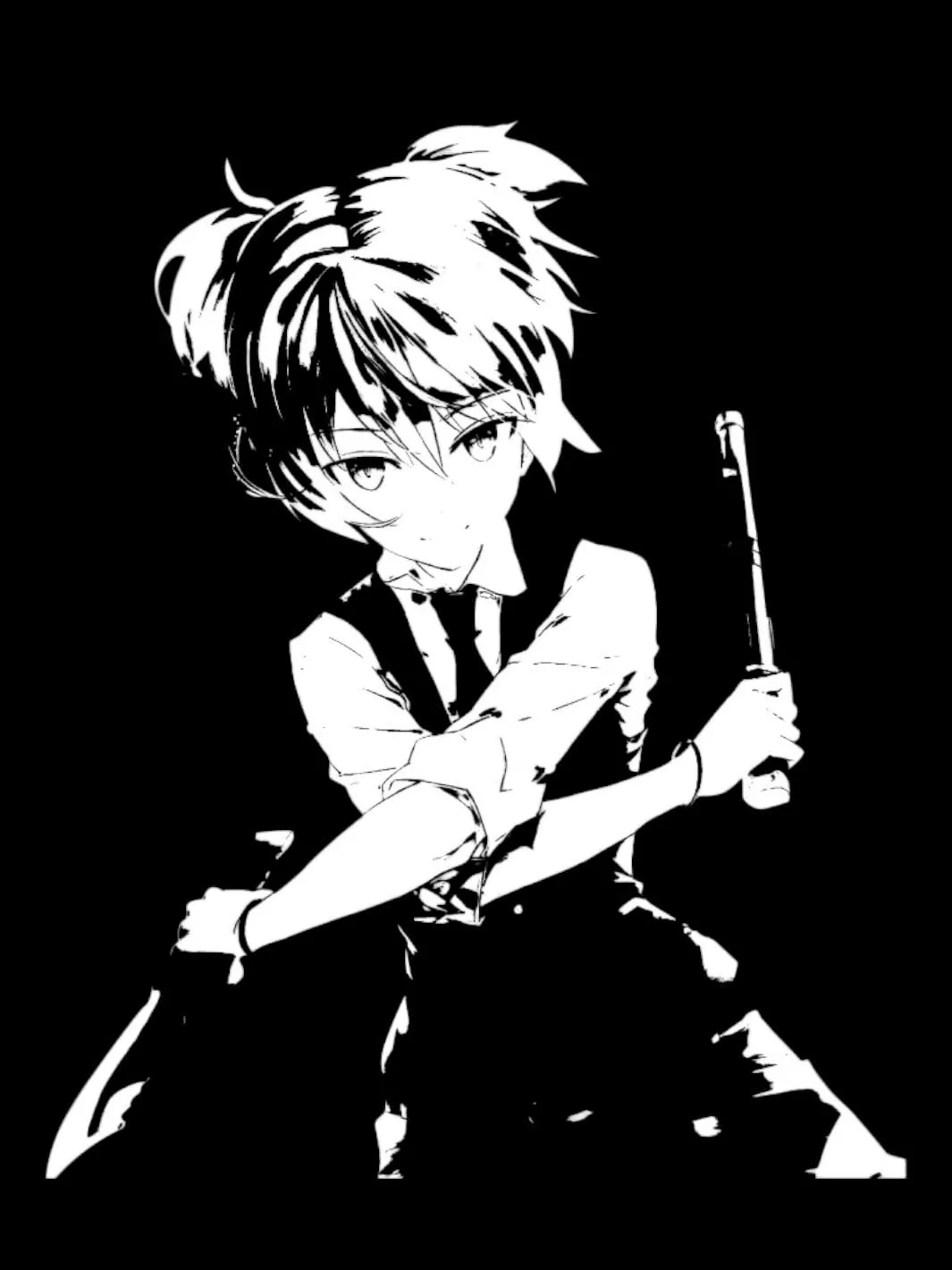 Modern Black & White Anime Sketch