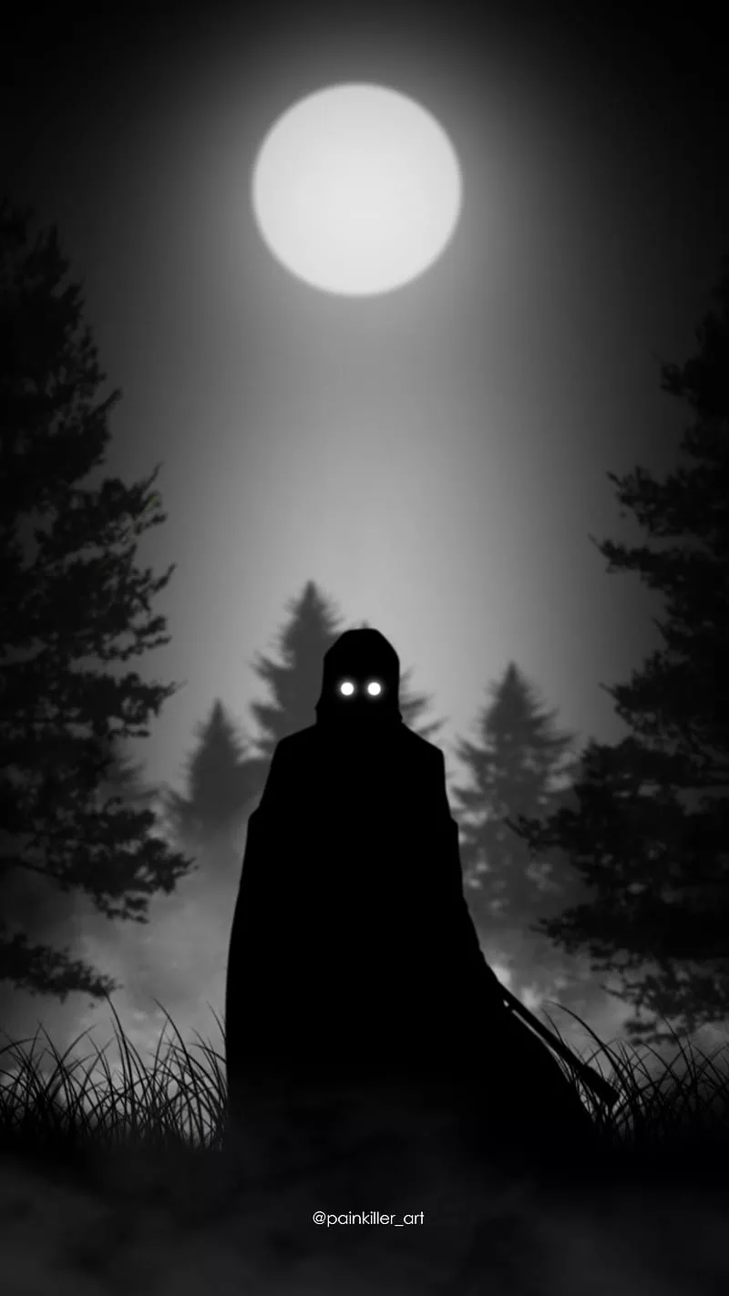 HD black and white horror wallpaper