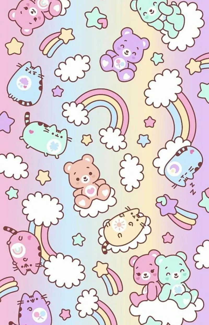 HD cute kawaii background wallpaper