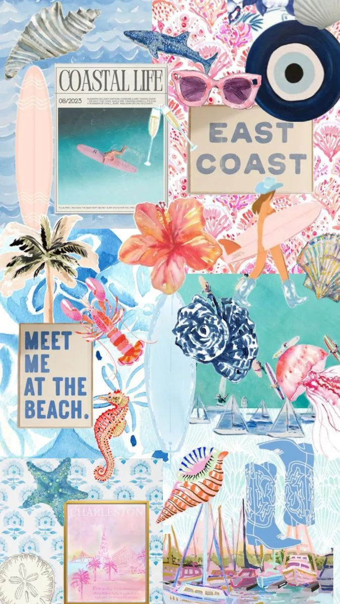 beachy costal preppy wallpaper
