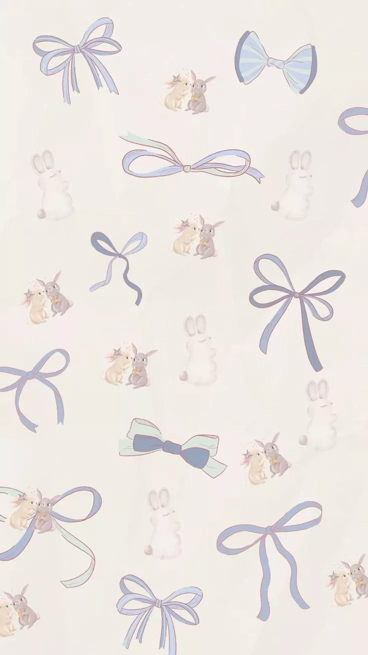 cute bow easter bunny wallpaper