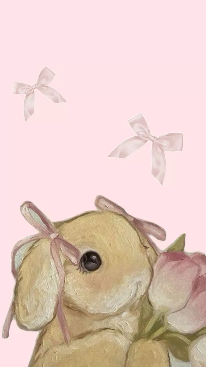 Baby pink wallpaper iphone, Bunny