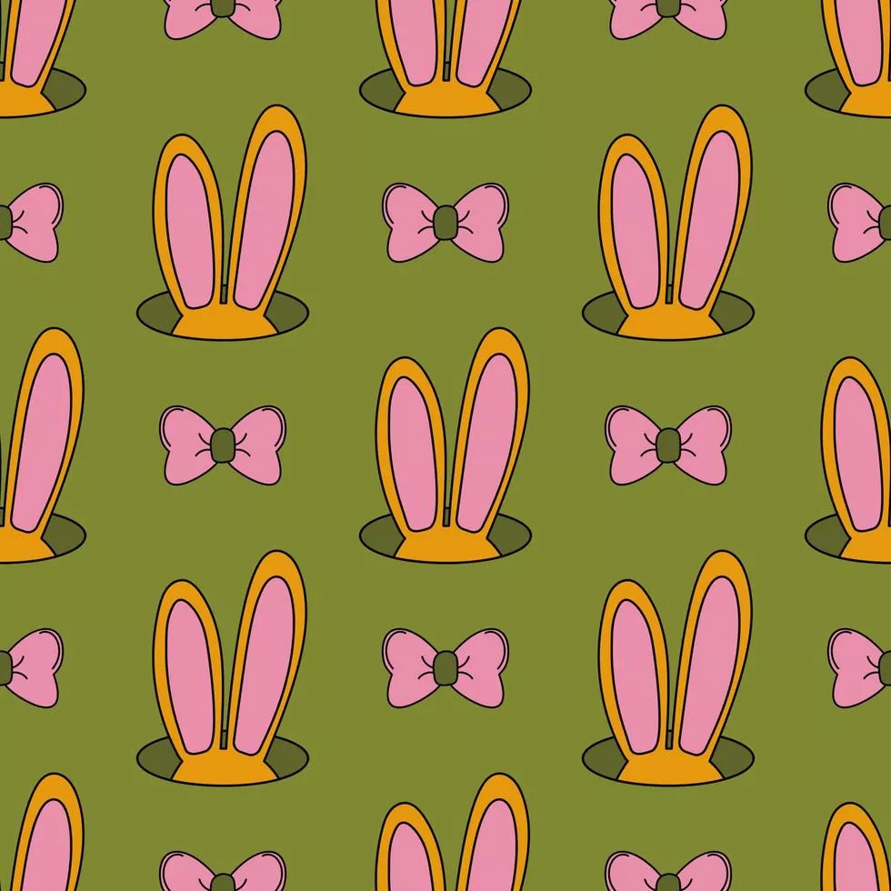 Easter seamless pattern. Rabbit ears