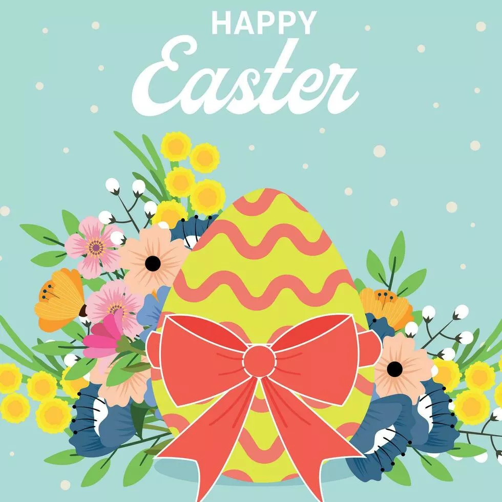 Happy Easter greeting card with Easter