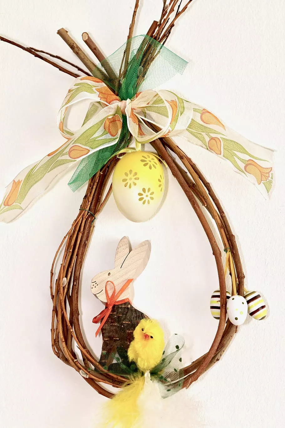 Easter, Wall, Decoration, Willow, Bow