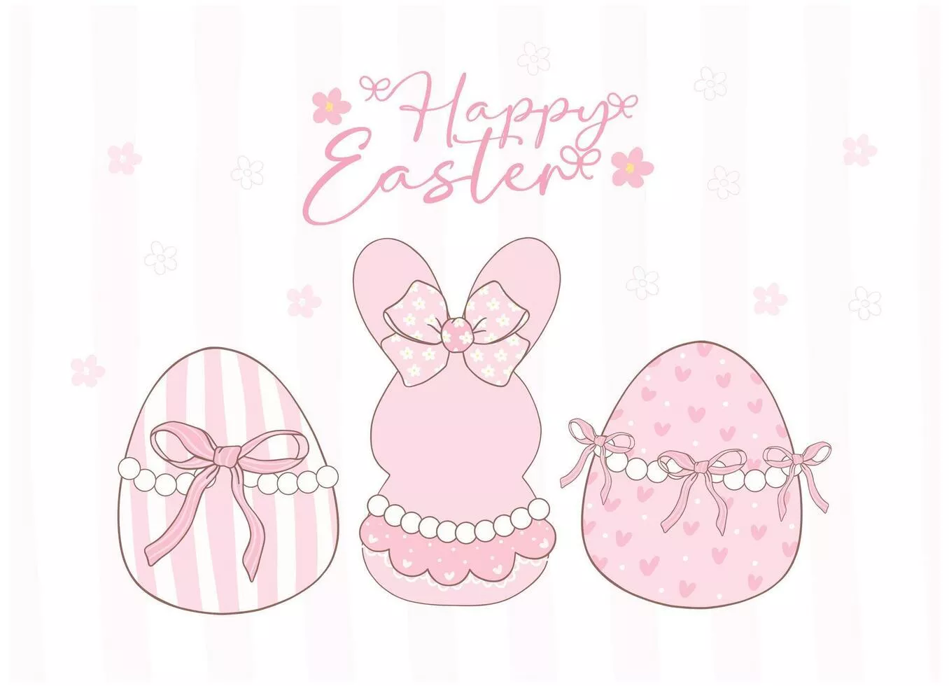 Cute Pink Coquette Easter bunny