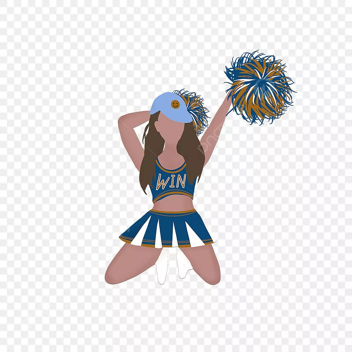 Cheerleaders PNG Picture, Blue Gold