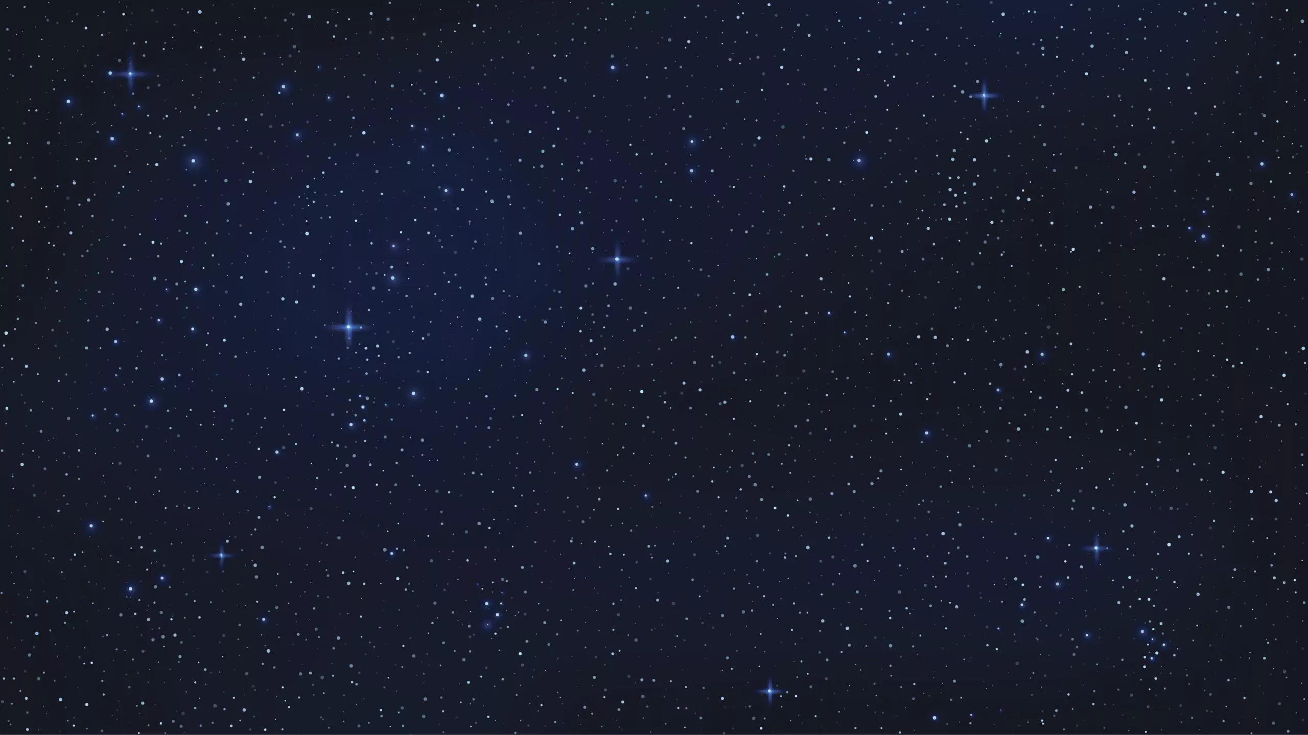 A realistic starry sky with a blue glow