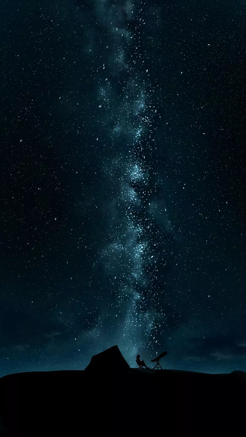 HD dark starry night sky wallpaper