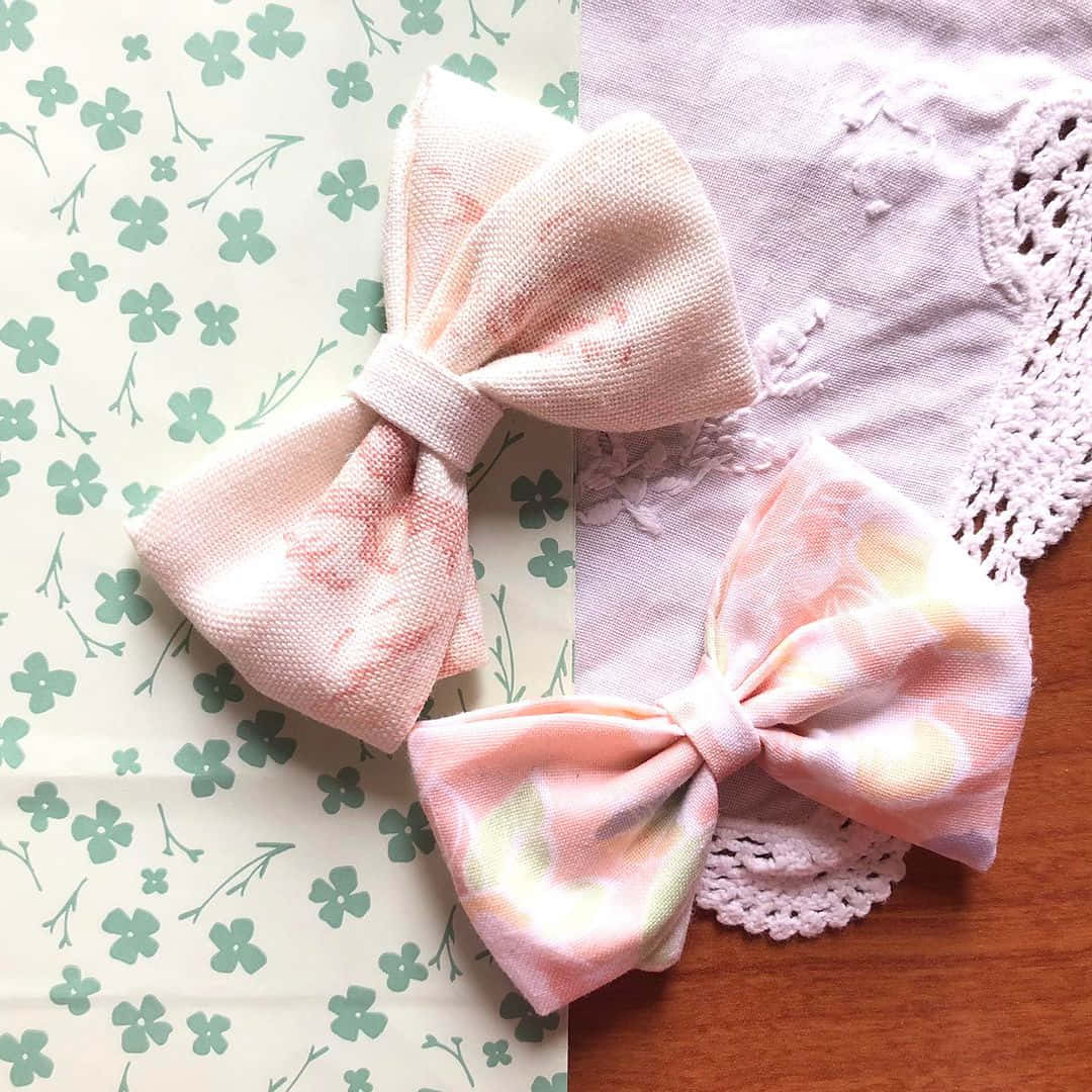 Pastel Pink Bow Wallpaper