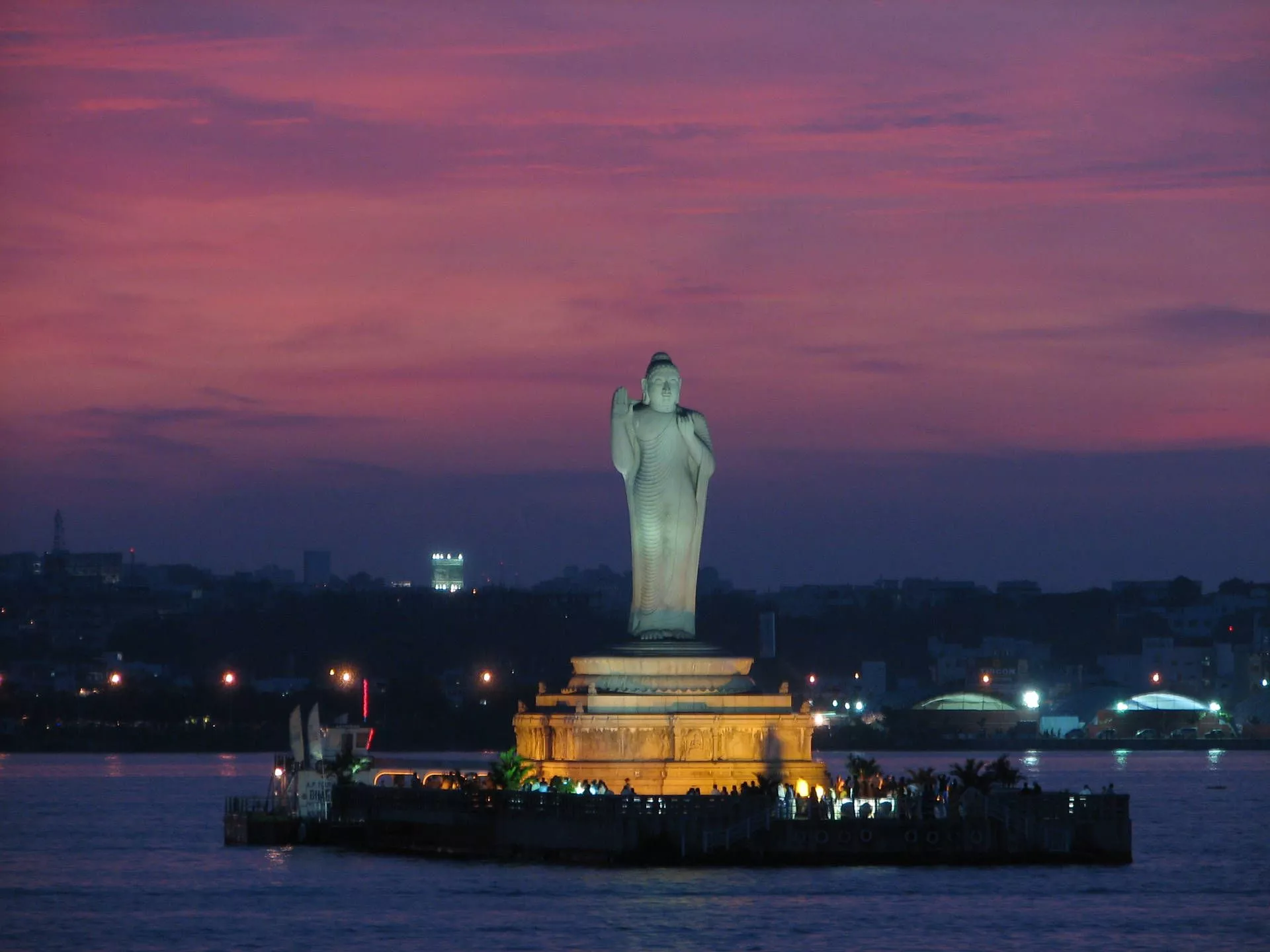 Hyderabad Sagar Lake Night View