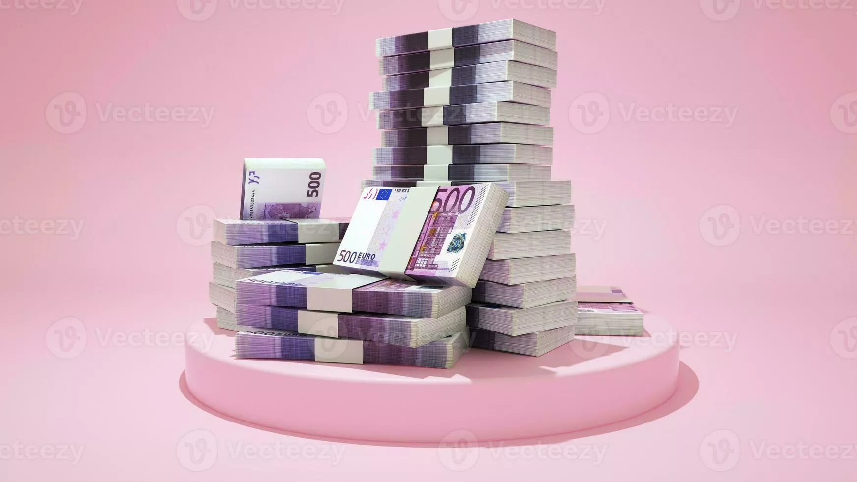 pink background. 3D rendering