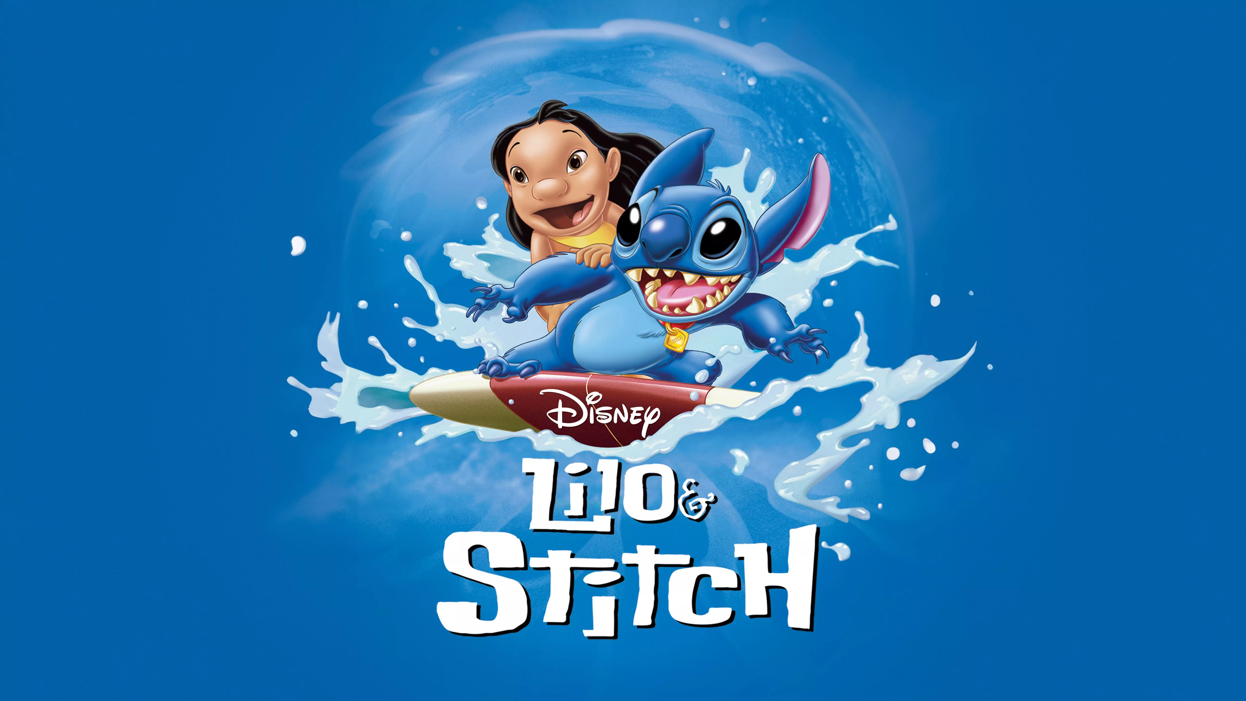Lilo & Stitch Wallpaper 4K, Movie poster, Blue background, 5K