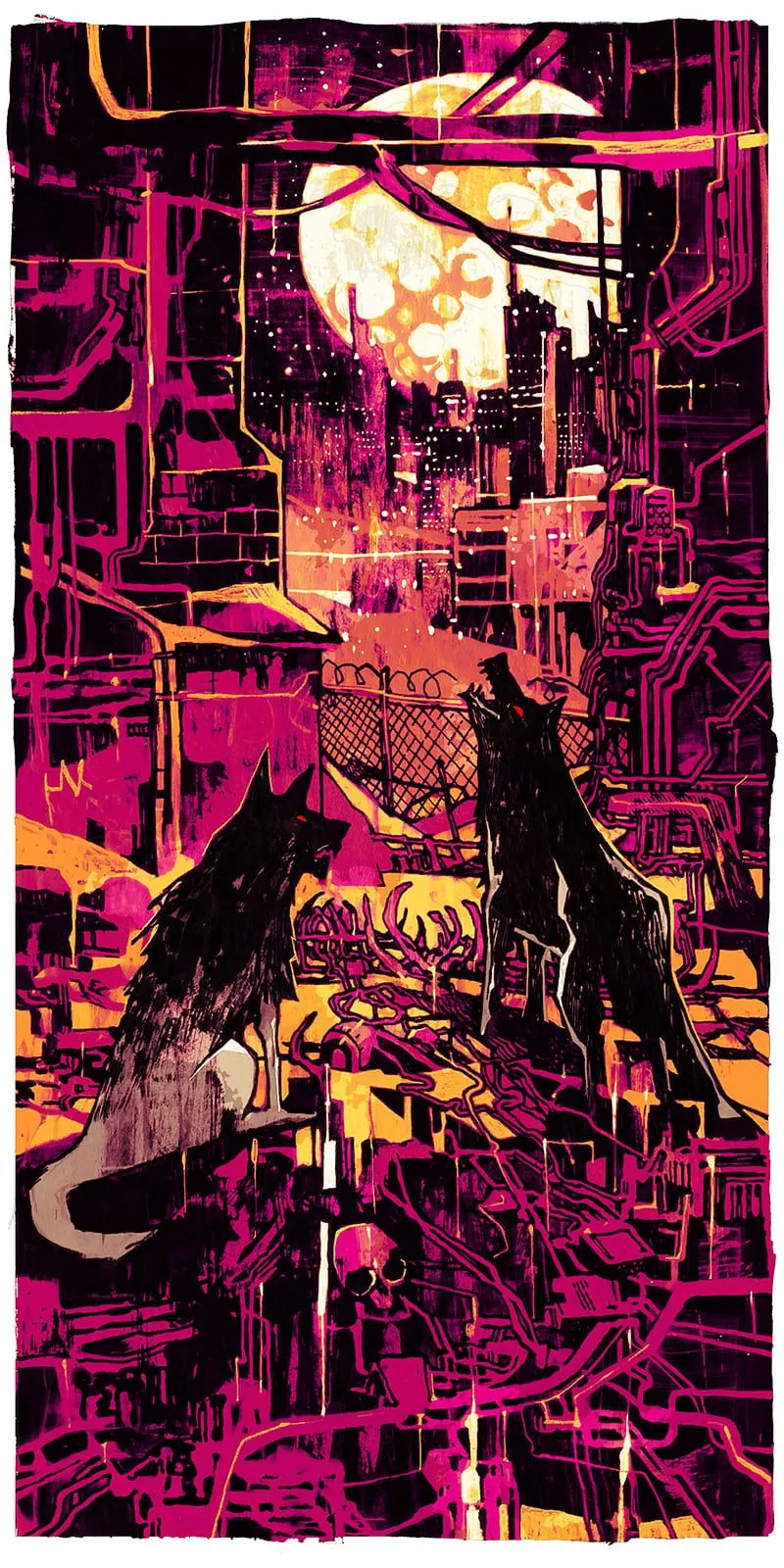 The Moon, cyberpunk 2077, tarot card