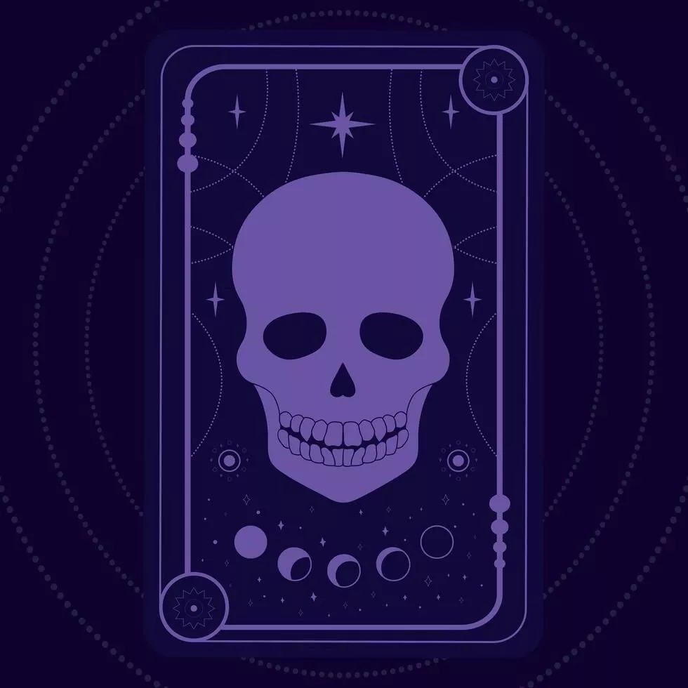 Tarot card concept with a Death skull