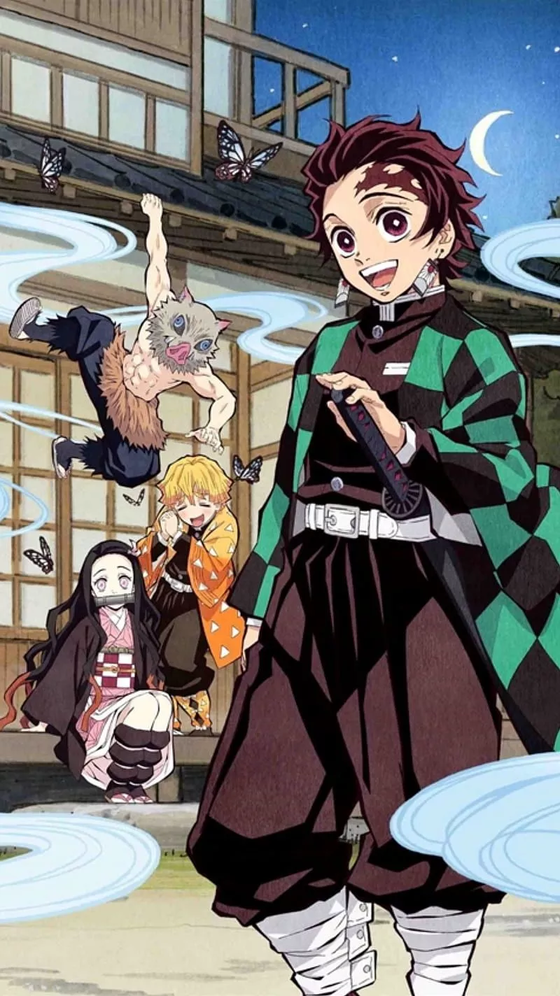 Demon Slayer, giyu, inosuke, kimetsu no yaiba, muzan, nezuko, sakonji, shonen, HD phone wallpaper