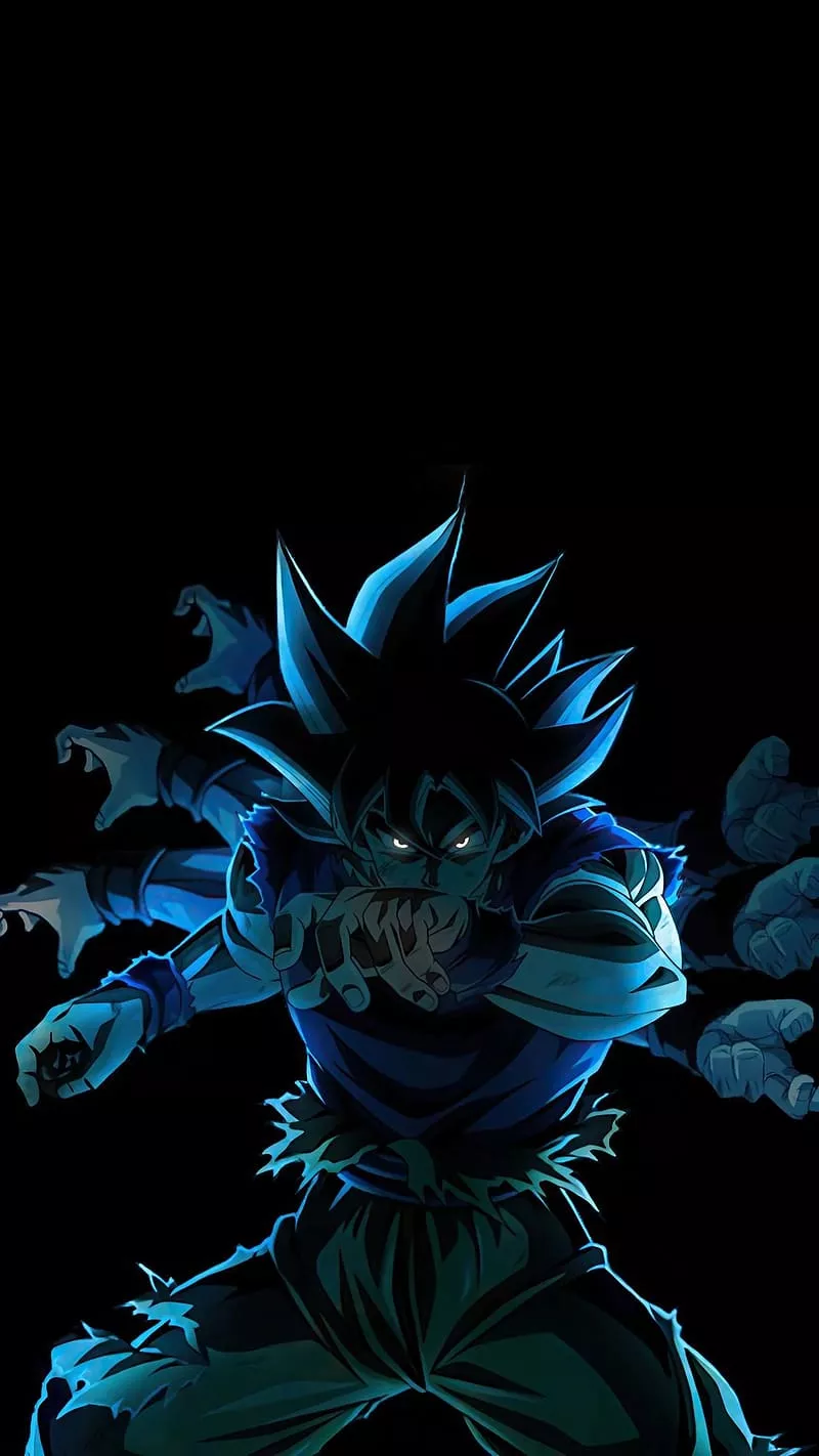 Dragon Ball Super, Black Background, goku, animation, HD phone wallpaper