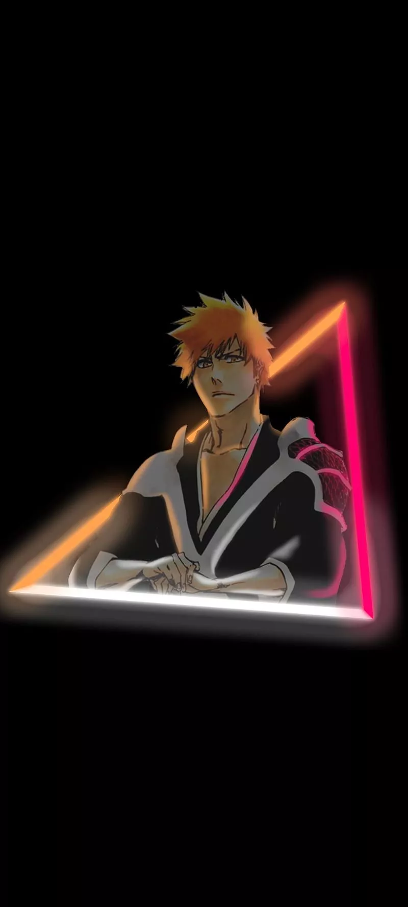 Ichigo Neon, shinigami, bleach, black, simple, soul reaper, anime, HD phone wallpaper
