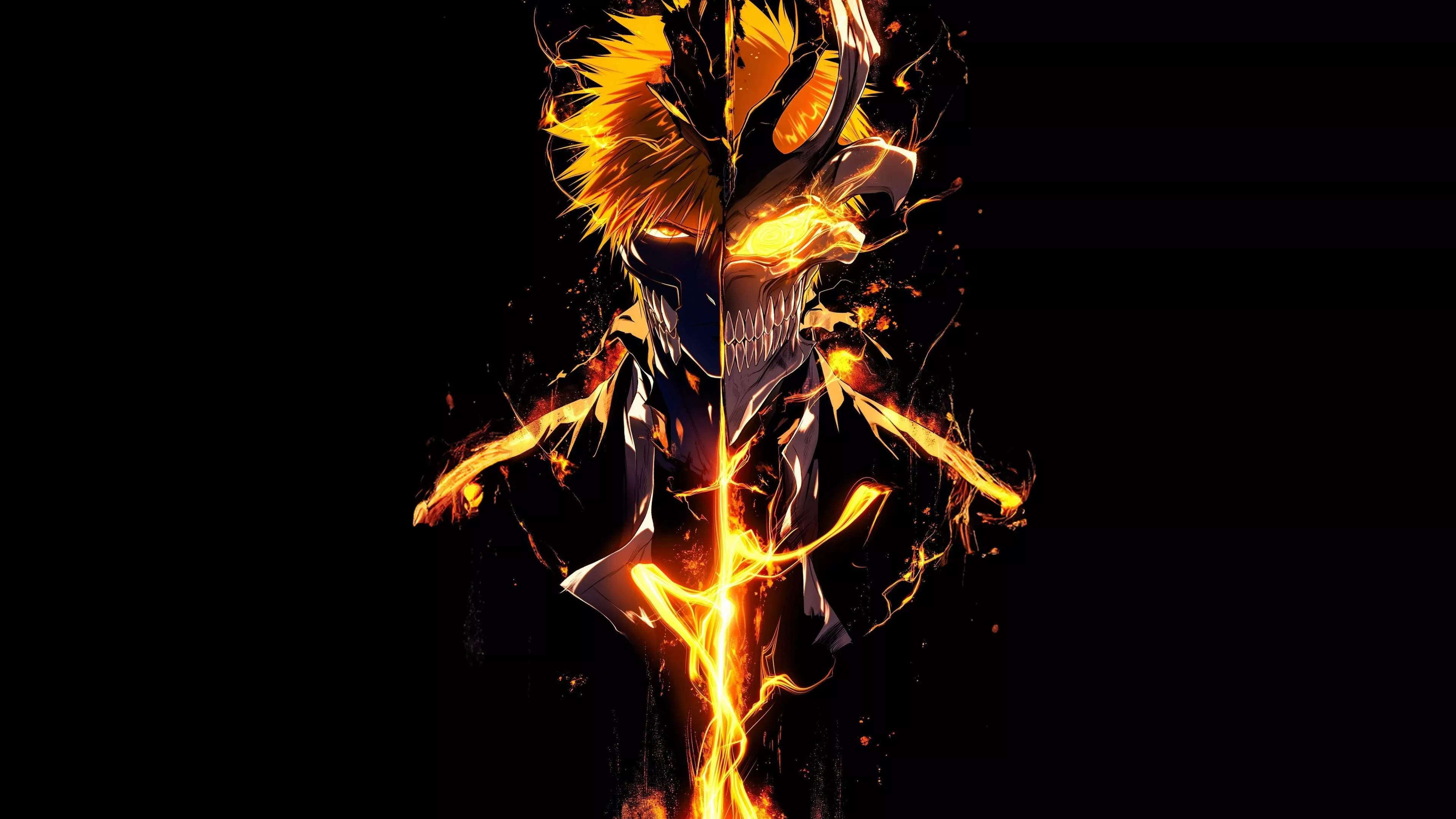 Ichigo Kurosaki Wallpaper 4K, Hollow Mask, Soul Reaper, AMOLED