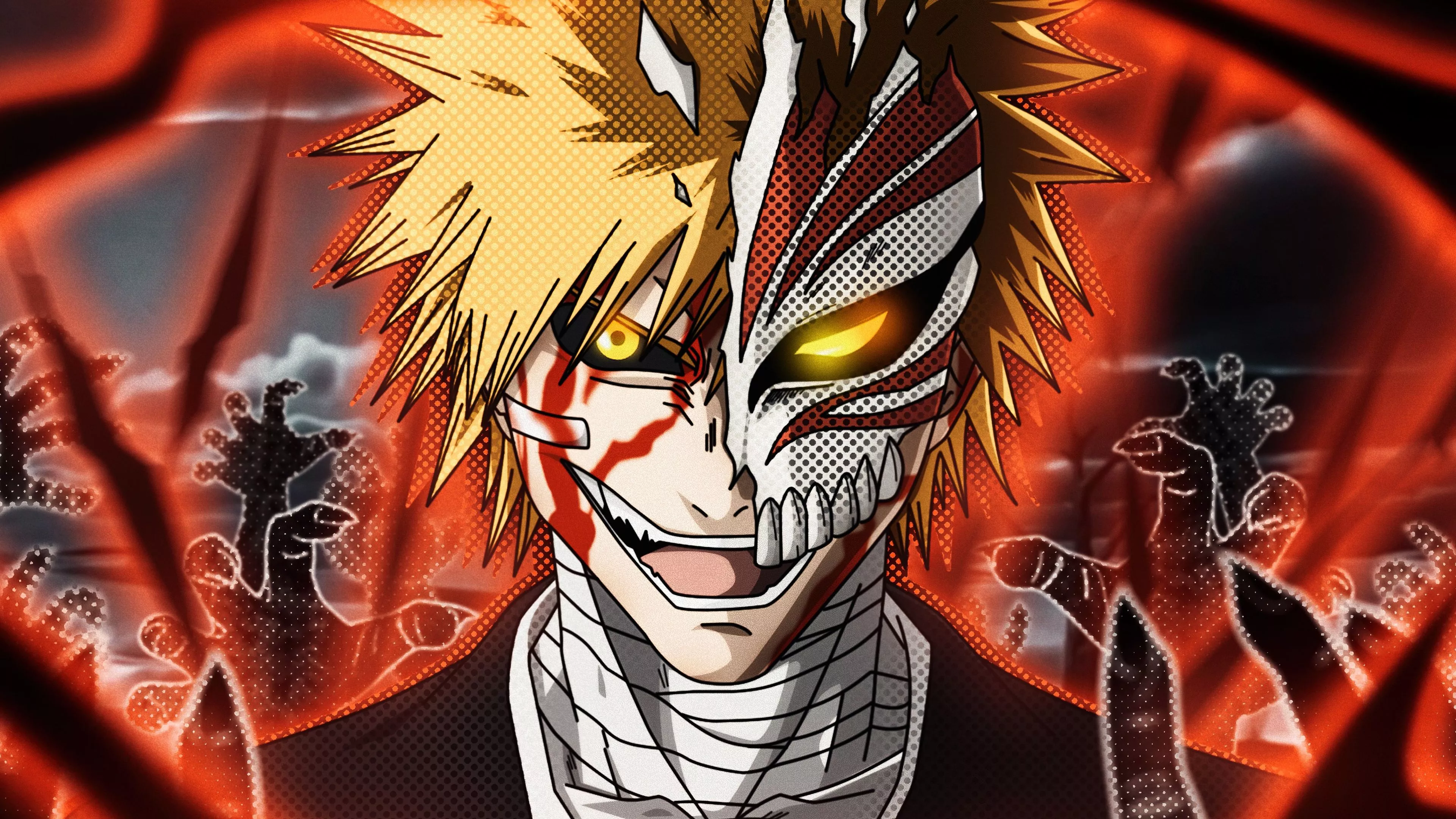 Ichigo Kurosaki Wallpaper 4K, Artwork, Bleach, 5K, Hollow Mask