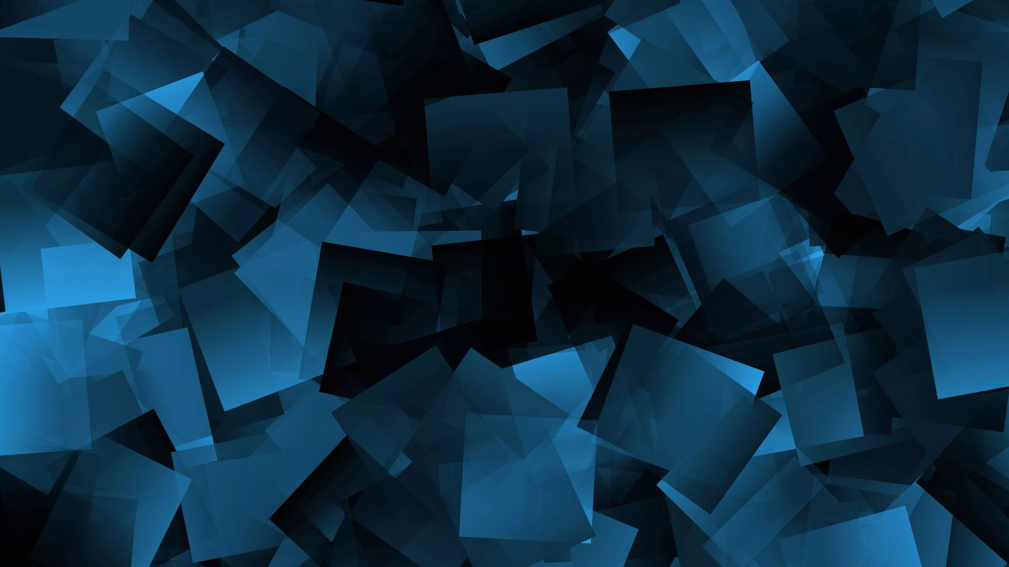 Blue Black Cube 4K HD Abstract